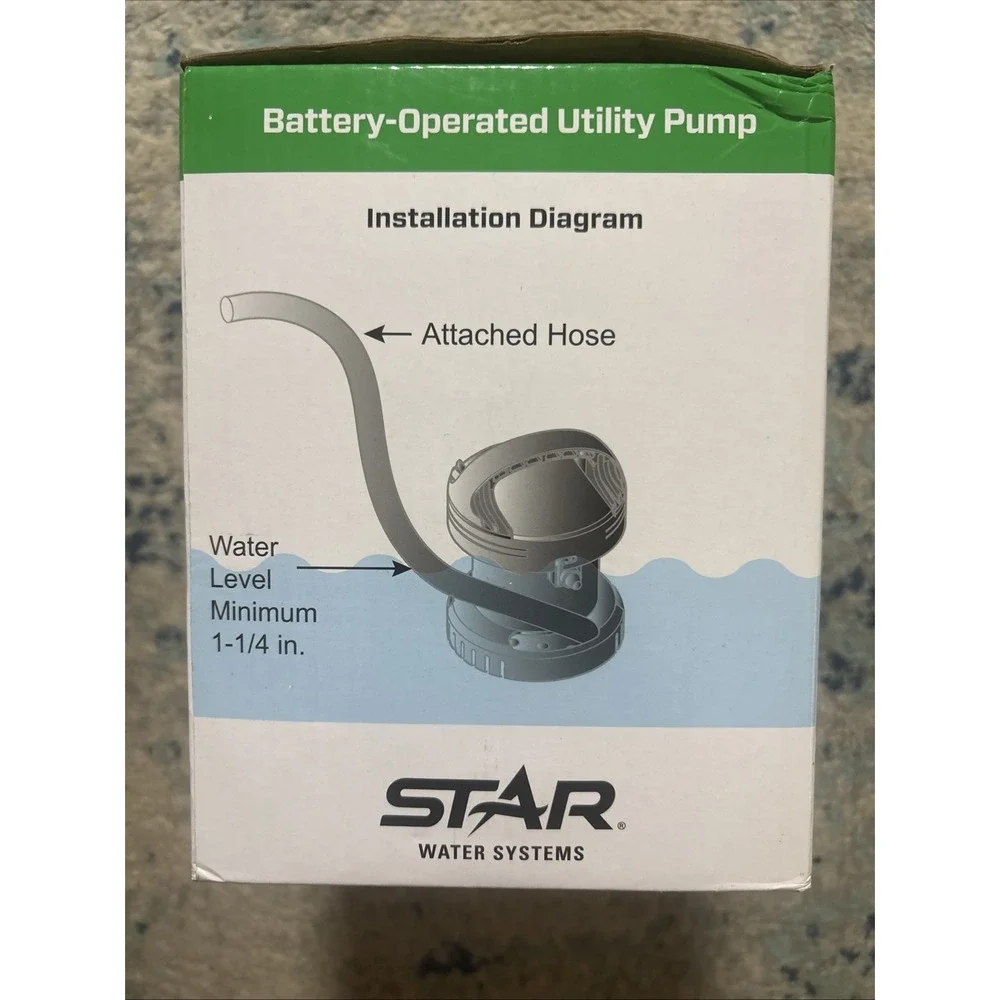 Water Systems Thermoplastic Transfer Pump, Battery Powered, Star 148004